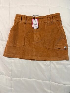 Roxy Corduroy Mini Skirt in Rust